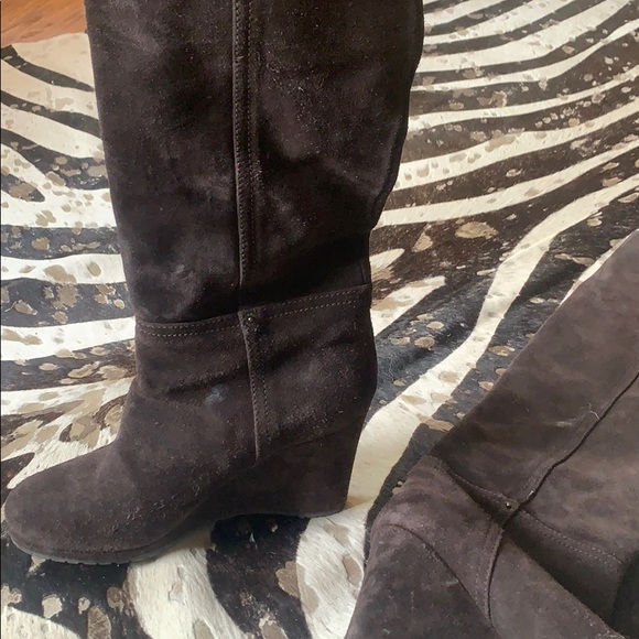 Women’s Authentic Prada wedge knee high boots - Picture 2 of 7